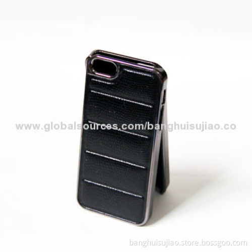 Luxury Fashionable Horizontal Grain Protective Holster for iPhone 5/5S, Plating Stick Skin